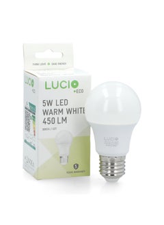 Lucio 5W 3000K 450-Lumens E27 LED Bulb Warm White  13 x 5.6 x 5.8 cm L-ST-0100-5W-3000K  - Image 1