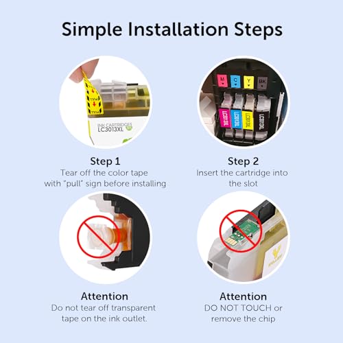KOTANG LC3013 LC3011 Ink Cartridges Compatible for Brother LC3013XL LC3011 High Yield Work with Brother MFC-J497DW MFC-J491DW MFC-J895DW MFC-J690DW Printer (BK/CMY 4 Pack) - Image 4