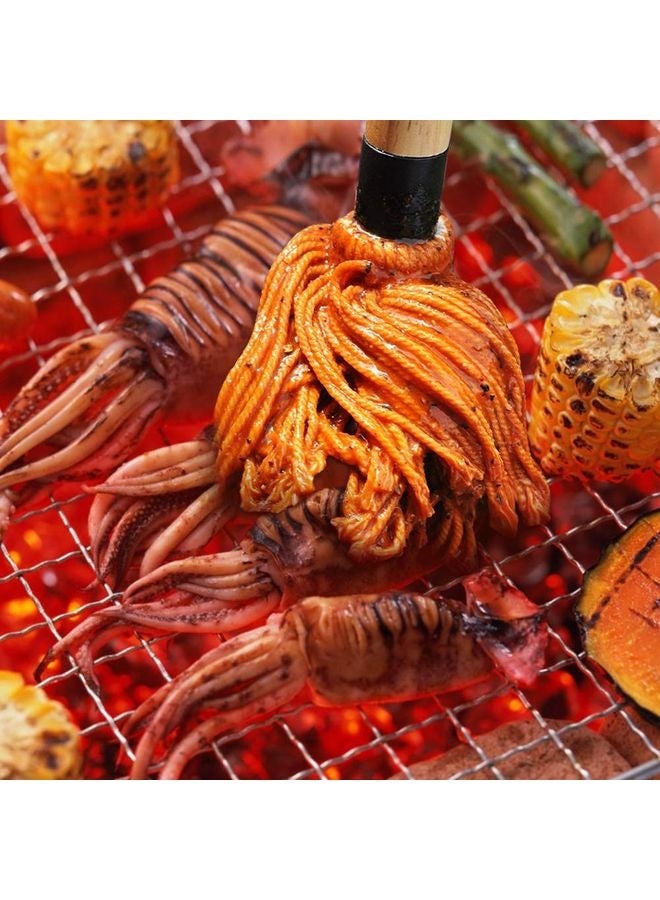 هومستر 18 بوصة شواء الممسحة الخشبية مقبض طويل مع 4 رؤوس بديلة إضافية لشرائح اللحم المدخن الشواء - Image 2