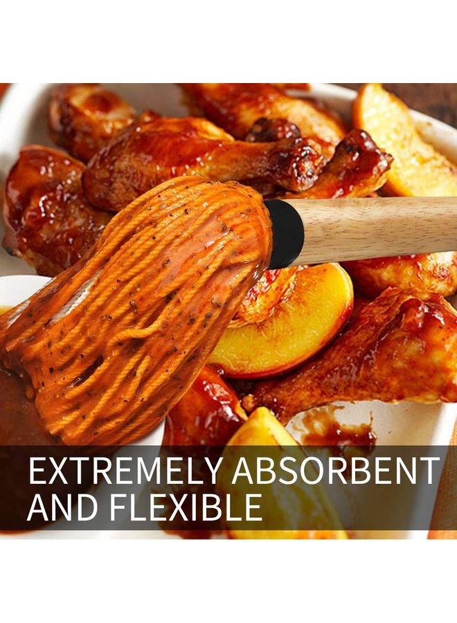 هومستر 18 بوصة شواء الممسحة الخشبية مقبض طويل مع 4 رؤوس بديلة إضافية لشرائح اللحم المدخن الشواء - Image 5