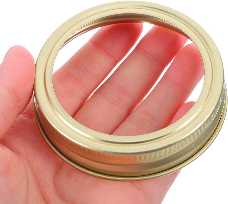 24pcs 70mm Wide Mouth Mason Jar Lid Bands Gold Tinplate Canning Jar Sealing Rings Reusable Screw Bands for Home Food Storage and Kitchen Canning - Image 4