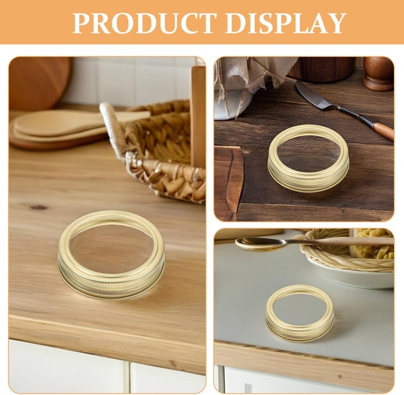24pcs 70mm Wide Mouth Mason Jar Lid Bands Gold Tinplate Canning Jar Sealing Rings Reusable Screw Bands for Home Food Storage and Kitchen Canning - Image 3