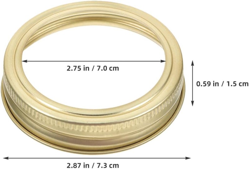 24pcs 70mm Wide Mouth Mason Jar Lid Bands Gold Tinplate Canning Jar Sealing Rings Reusable Screw Bands for Home Food Storage and Kitchen Canning - Image 2