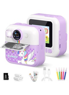 Garlo Kids Camera Instant Print, Camera for Kids with Printable Photos, Toddler Camera Toys for Children Ages 3-14, Digital Camera Birthday Gifts for Girls 4 5 6 7 8 9 10 11 12 13 Years Old (Purple)  - Image 1