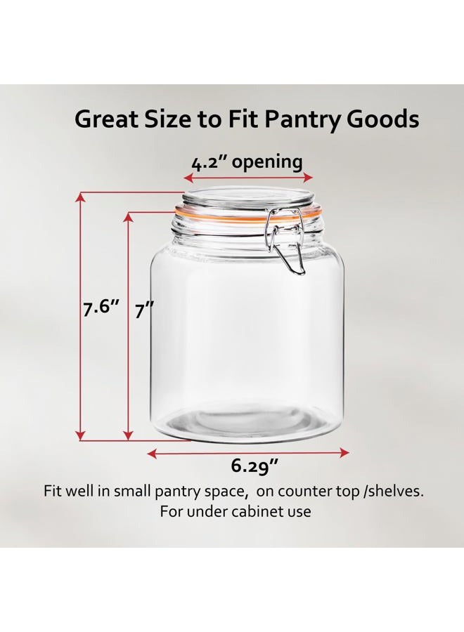 YARWELL 0.6 Gallon Glass Storage Jar with Lid, Wide Mouth Glass Canister for Storing Food in Pantry and Fermenting, Set of 2 - Image 2