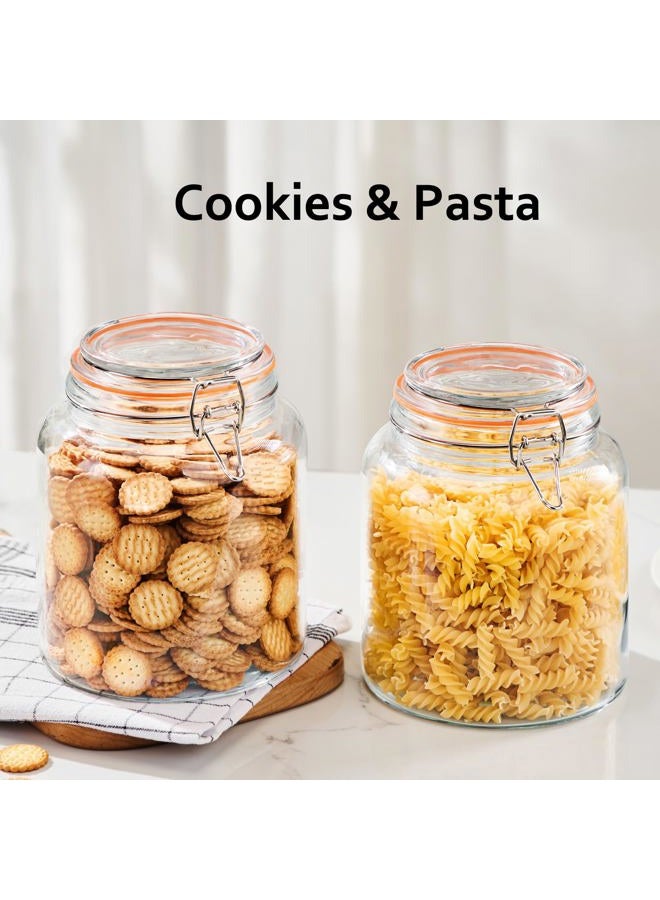 YARWELL 0.6 Gallon Glass Storage Jar with Lid, Wide Mouth Glass Canister for Storing Food in Pantry and Fermenting, Set of 2 - Image 5