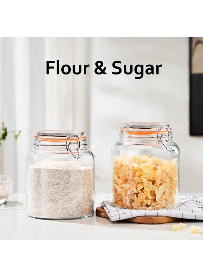 YARWELL 0.6 Gallon Glass Storage Jar with Lid, Wide Mouth Glass Canister for Storing Food in Pantry and Fermenting, Set of 2 - Image 4