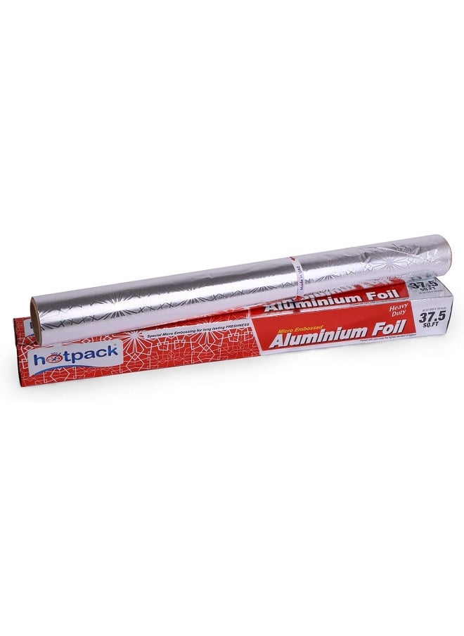 Hotpack Hotpack Disposable Heavy Duty Aluminium Foil Silver Food Wrap 45cm width x 37.5Sqft  - Image 2
