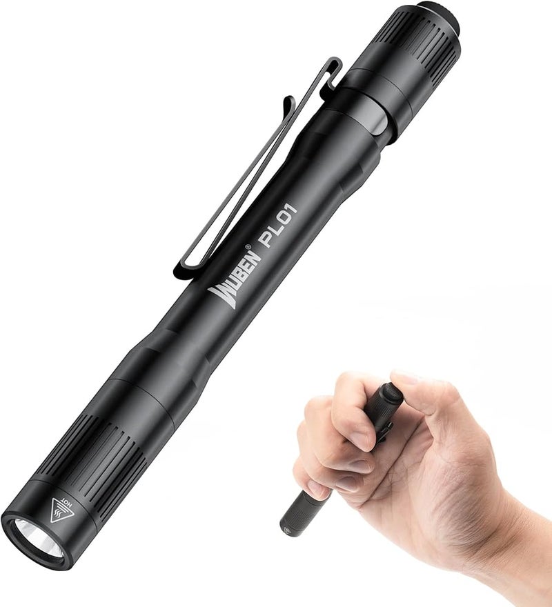 WUBEN PL01 Pen Light, 650 Lumen LED Flashlight Rechargeable, Pocket Size Pen Flashlight with Steel Pocket Clip, Compatible 2 AAA Battery, IP68 Waterproof, Penlight for Home, Emergencies, Inspection - Image 1