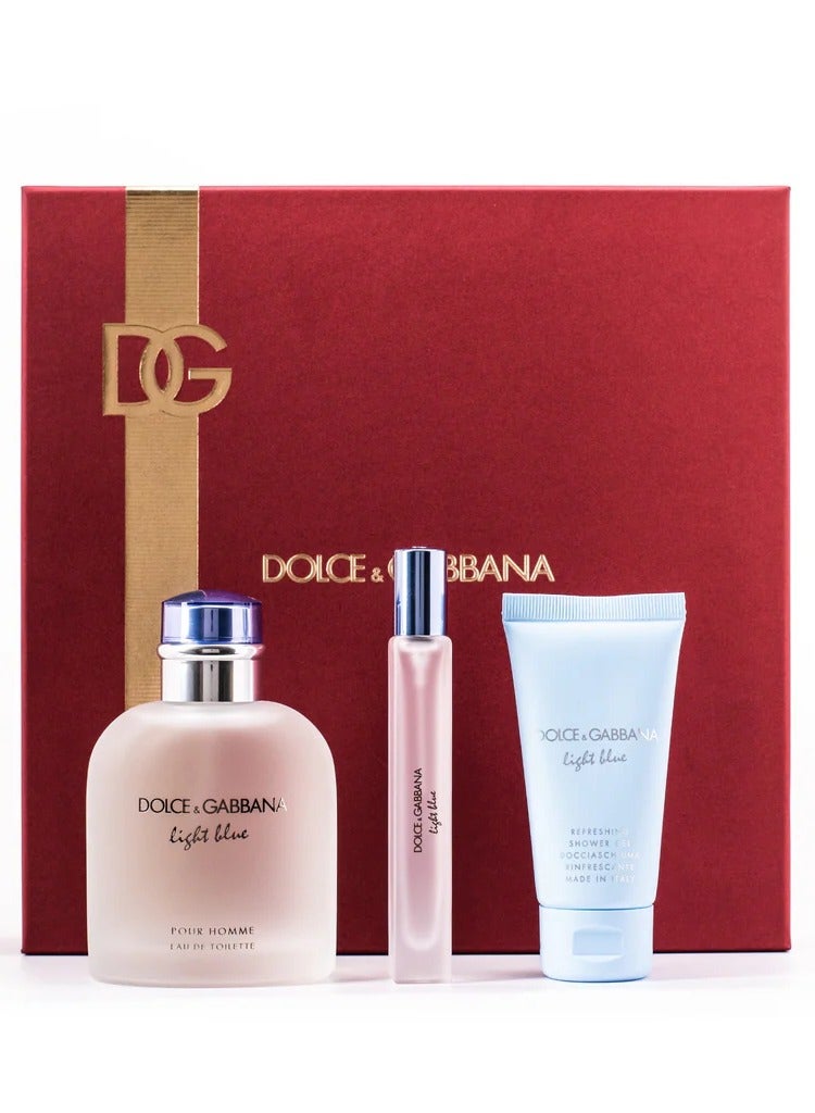 Dolce & Gabbana Light Blue Men's Eau de Toilette 125ml + Shower Gel 50ml + Travel Pack 10ml 125+10+50ml - Image 2