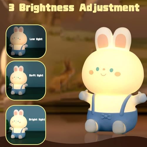 Desidiya® Small Bunny Rechargeable Silicone Night Lamp - Rabbit Night Lamp, Kids Night Light, Nursery Decor, Birthday Gift, Silicone LED Light - Image 2