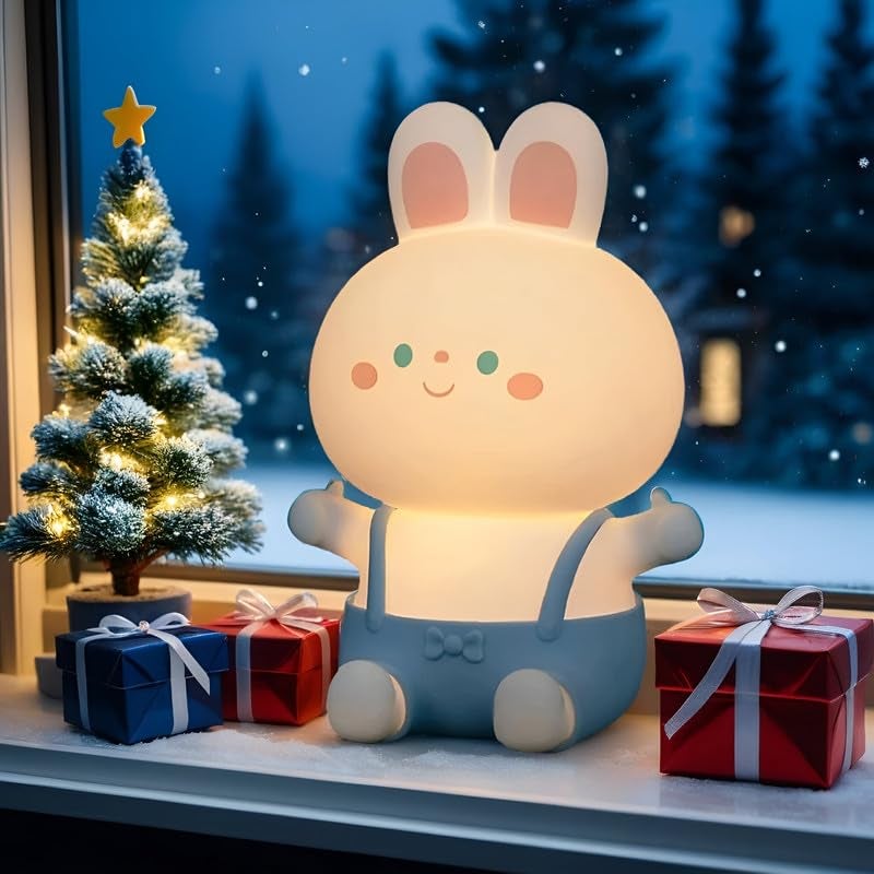 Desidiya® Small Bunny Rechargeable Silicone Night Lamp - Rabbit Night Lamp, Kids Night Light, Nursery Decor, Birthday Gift, Silicone LED Light - Image 1