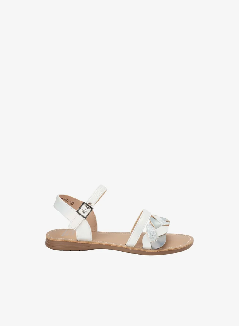 Bata Applique Details Ankle Strap Sandals