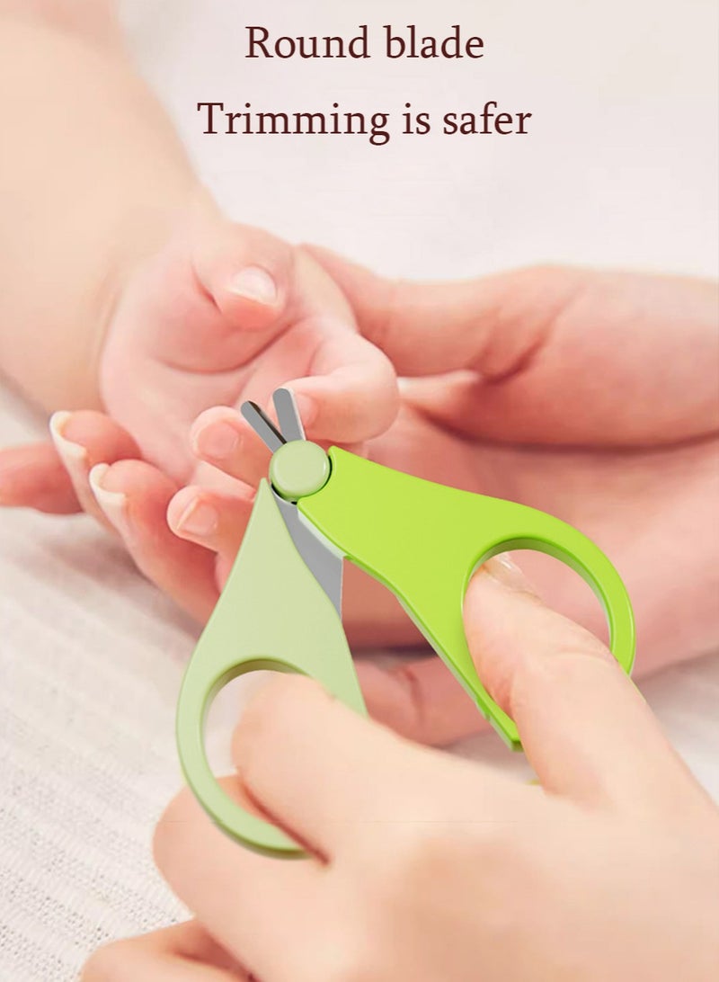 إكس ليفيل مجموعة من 4 مجموعات العناية بالطفل ، مع مسمار كليبرز ، الملقط ، مقص ، مسمار الملف ، محمولة على الرعاية اليومية الأساسية للأطفال الرضع حمام أداة ، الأخضر - Image 4