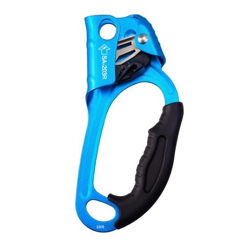 S.E.PEAK SEPEAK UIAA CE Certified Climbing Rappelling Equip Hand Ascender for 813mm Rope Right Hand Blue - Image 1