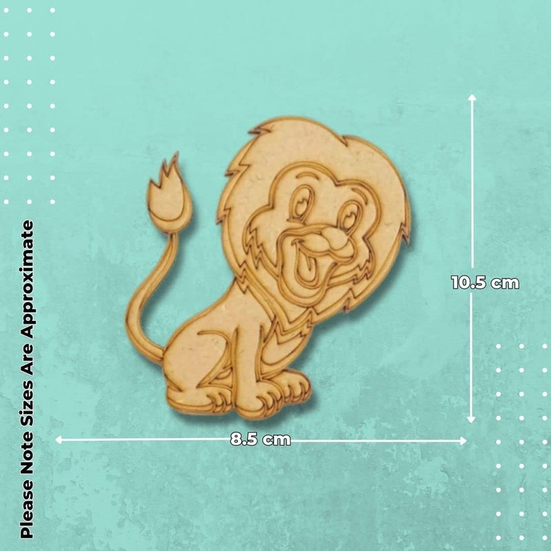 Little Things Cute, MDF Cutouts, Premarked MDF Base, Pre Marked Lion Cutout, Set of 5 for MDF Plains, Magnets, Resin Art Work & Decoration, Craft Activities for Kids Workshop, DIY Lion Cutout - Image 4