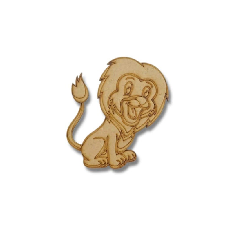 Little Things Cute, MDF Cutouts, Premarked MDF Base, Pre Marked Lion Cutout, Set of 5 for MDF Plains, Magnets, Resin Art Work & Decoration, Craft Activities for Kids Workshop, DIY Lion Cutout - Image 1