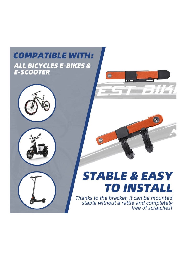 Captaintech Folding Bike Lock, Compact Bicycle Lock with 2 Keys, 2.6 FT Heavy Duty Anti Theft Bike Foldable Locks, Bicycle Security Chain Lock with Mounting Bracket for Electric Scooter Bikes - Image 5