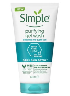 simple Simple Daily Skin Detox Purifying with thyme, zinc & witch hazel Facial Wash cleanser for oily, blemish-prone skin 150 ml 