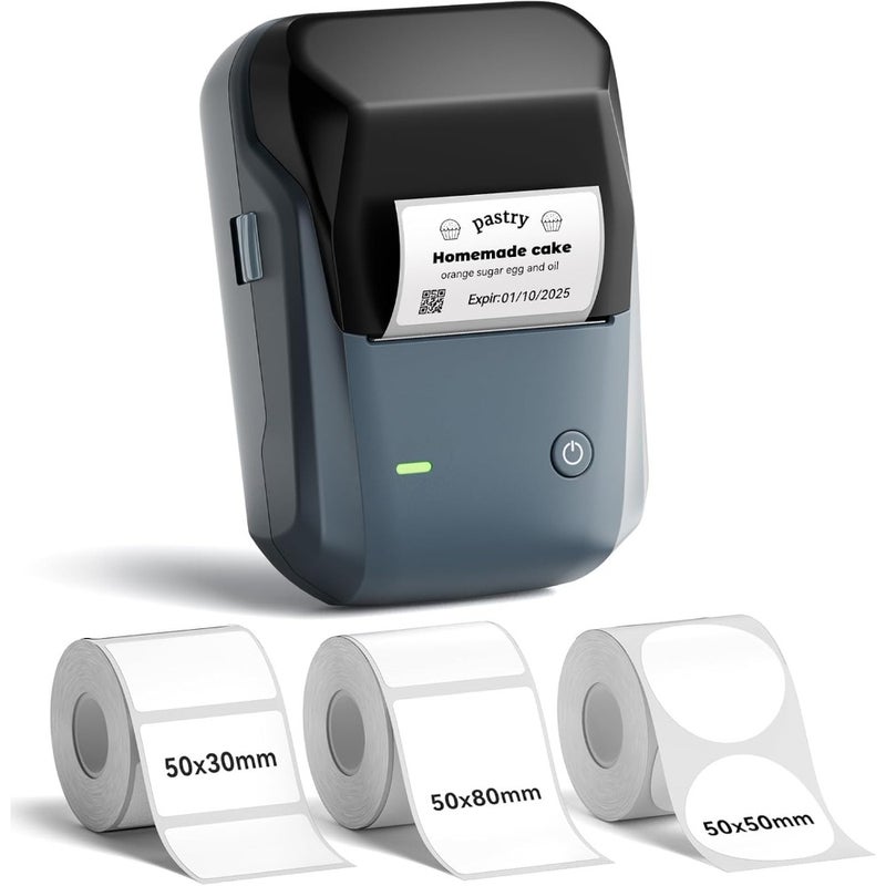 B1 Label Maker With 3 Labels 203 DPI Thermal Label Printer Home Office Use Compact Design Black Fast Wireless Printing - Image 1