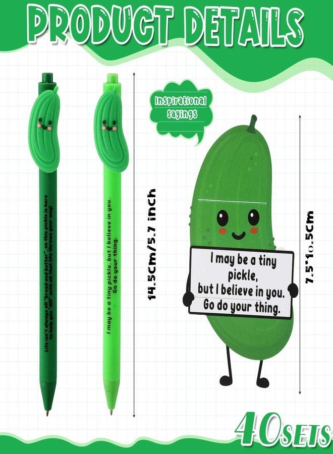 MotiMind 40 Sets Inspirational Pickle Emotional Support Pens Bulk Positive Encouragement Affirmation Gifts with Motivational Tags Gifts for Employees Coworkers Students Nurse Dietitian - Image 2