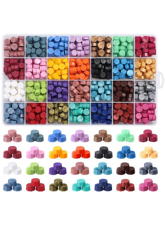Caffox 728Pcs Sealing Wax Beads, Sealing Wax Pellets For Wax Seal Stamp, Letter Wax Seal Kit For Letter Stamp Sealing And Diy Craft (28 Colors) - Image 1