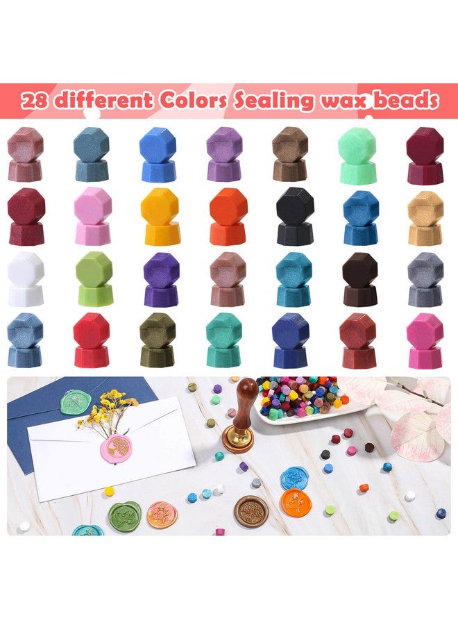 Caffox 728Pcs Sealing Wax Beads, Sealing Wax Pellets For Wax Seal Stamp, Letter Wax Seal Kit For Letter Stamp Sealing And Diy Craft (28 Colors) - Image 2