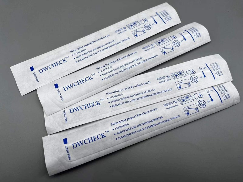 DWCHECK 50 Pack Nasopharyngeal Collection Flocked Nasal Swab,Nasal Swabs Sterile Individually Wrapped, 80mm Break Point, Nylon Flocked Tip - Image 5