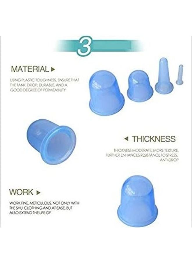 NIBEMINENT Anti Cellulite Cup with Remover Massager,Cupping Therapy Sets by Zinnor, 4 Body Vacuum Cups,Silicone Facial Cupping Set and 1 Roller - Image 2