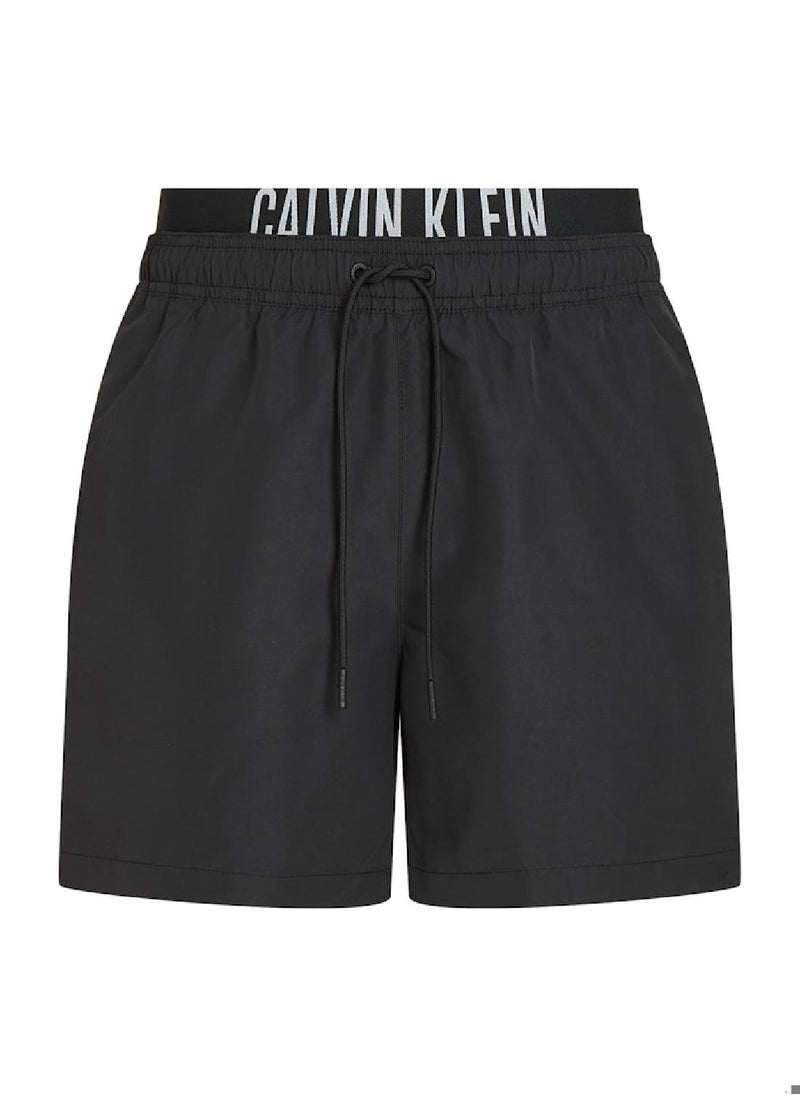 Calvin Klein Jeans Men's Double Waistband Swim Shorts - Intense Power - Polyester, Black  - Image 2