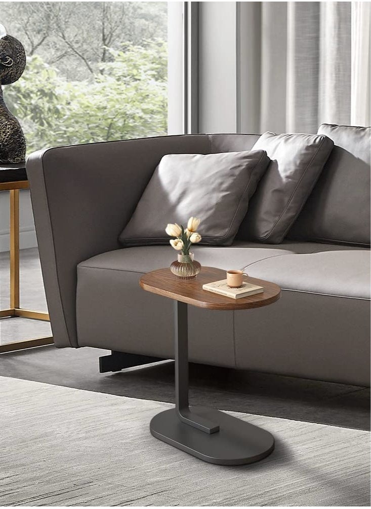 Cozara - Small Side Table, C Shaped End Table for Sofa and Bed, TV Tray Table with Metal Frame for Couch, Living Room, Bedroom 45*30*63CM - Image 1