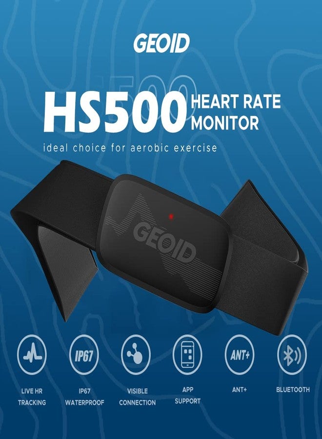 GEOID جهاز مراقبة معدل ضربات القلب GEOID HS500، حزام صدر مزود بمستشعر لمعدل ضربات القلب، يدعم بروتوكول ANT+/Bluetooth، متوافق مع تطبيقات iOS/Android - Image 2