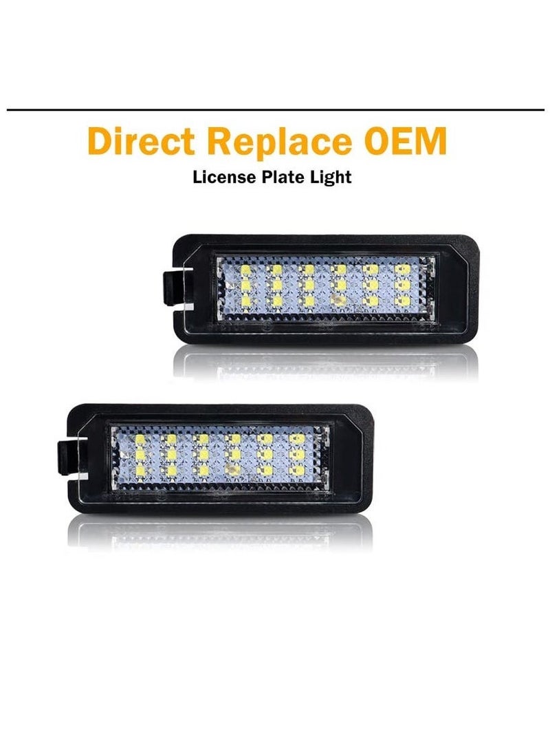 MUNTAQI 18 SMD LED License Light Lamps,2PCS LED License Plate Light Lamps SMD LED Number Plate Illumination Car License Plate LED Lights for VW Golf MK4 MK5 MK6 Passat Polo CC Eos Scirocco  License Plates - Image 5