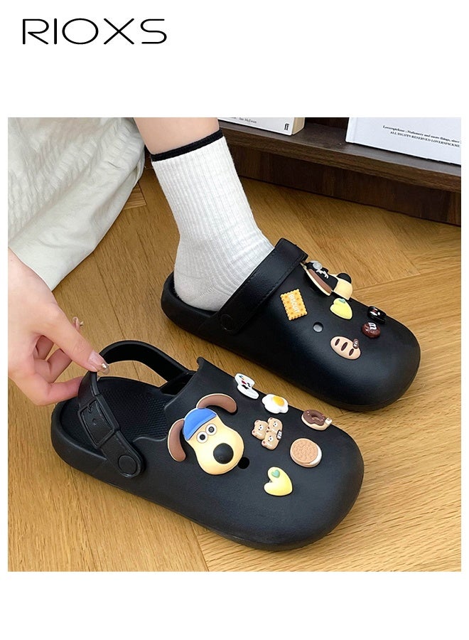 RIOXS Unisex Garden Clogs Slippers, Anti-slip Ventilated Slip On Mules Sandals, Classic DIY Mules Slippers for Men and Women, Comfortable Platform Water Slippers with Holes, Casual Outdoor Beach Slide Sandals for Pool/ Bathroom/Dormitory/Out Going - Image 4