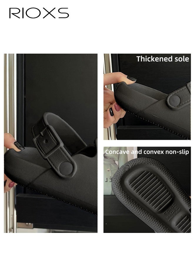 RIOXS Women's Men's Water Clogs, Unisex Garden Clog Mule Slippers, Cartoon Dog Summer Garden Slippers, Classic DIY Slippers for Men and Women, Comfortable Platform Mules with Ventilation Holes, Anti-slip Ventilated Slip On Sandals, Slide Slippers with Cute Decoration Charms for Girls Boys, Casual Outdoor Beach Slide Sandals for Pool/ Bathroom/Dormitory/Out Going - Image 3