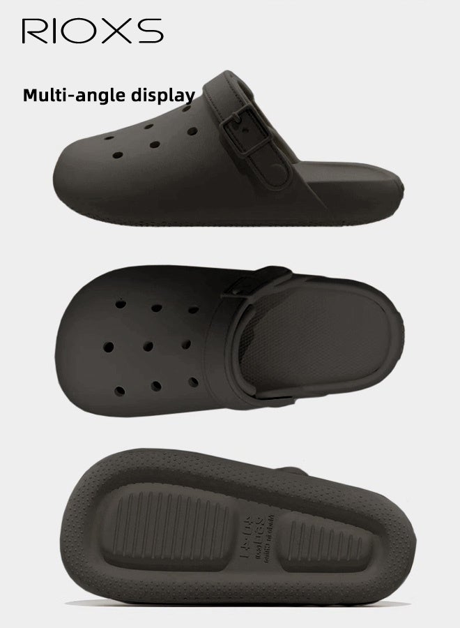 RIOXS Women's Men's Water Clogs, Unisex Garden Clog Mule Slippers, Cartoon Dog Summer Garden Slippers, Classic DIY Slippers for Men and Women, Comfortable Platform Mules with Ventilation Holes, Anti-slip Ventilated Slip On Sandals, Slide Slippers with Cute Decoration Charms for Girls Boys, Casual Outdoor Beach Slide Sandals for Pool/ Bathroom/Dormitory/Out Going - Image 4