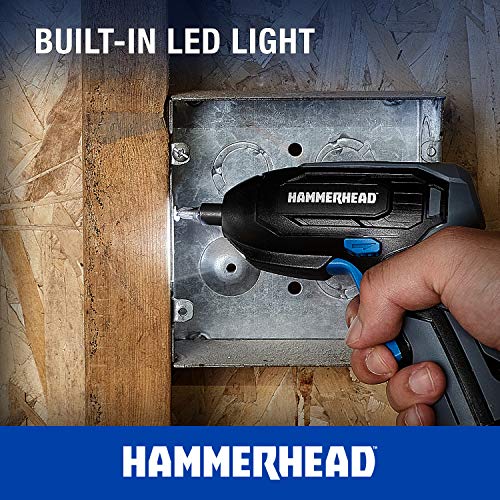 Hammerhead Rechargeable 4V Cordless Screwdriver with 9pcs Bit – HCSD040 - Image 4