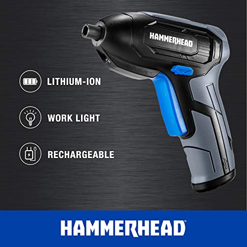Hammerhead Rechargeable 4V Cordless Screwdriver with 9pcs Bit – HCSD040 - Image 3