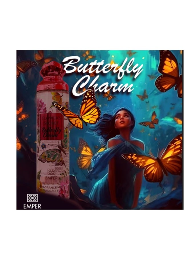 Emper Flower's Secret Butterfly Charm Body Mist For Women 250ml  - Image 2