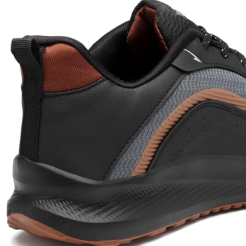 أسيان Lightweight Black Tan Running Shoes for Men and Boys