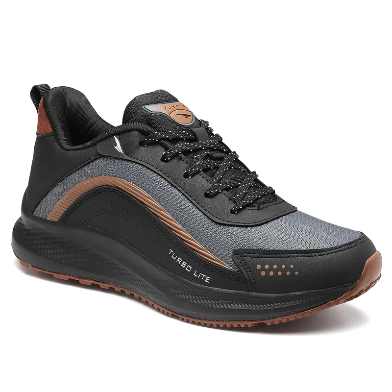 أسيان Lightweight Black Tan Running Shoes for Men and Boys