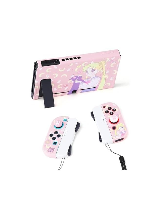PROMASS Switch Protective Cover, Cute Liquid Silicone Protective Case for Switch, Soft Slim Grip Cover Shell for Console and Joy Con, Scratch, Crack Resistant, Easy Install (Sailor Moon) - Image 3