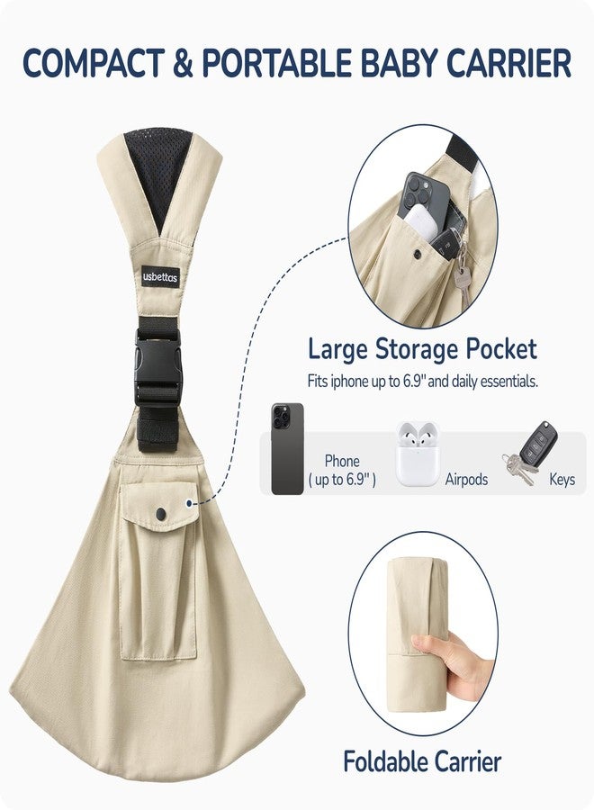 usbettas Baby Sling Carrier with Wide Shoulder Padding, 100% Cotton - Image 4