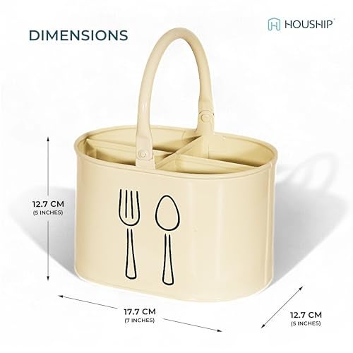HOUSHIP® Metal Cutlery Organizer for Outdoor Kitchen | Spoons Stand in Kitchen and use for Utensil | Durable & Stylish Spoon Holder for Dinning Table (Black) - Image 2