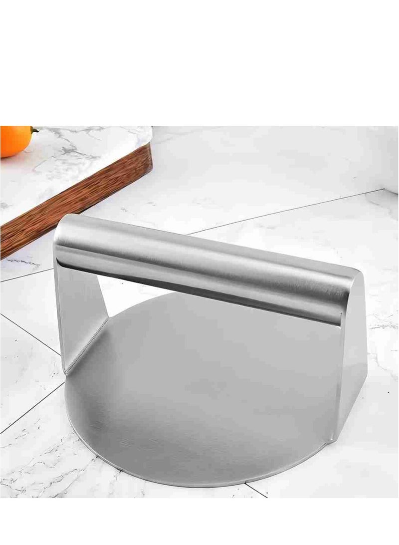Stainless Steel Burger Press,14cm Round Smash Burger Press,Professional Griddle Accessories Kit For Flat Top Grill, Hamburger Patty Maker And Squeeze Grease, Easy To Clean - Image 1