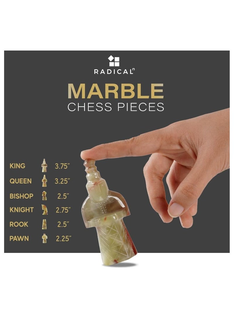 RADICALn Marble Antique Chess Set 15 Inches White and Green Handmade Chess Sets for Adults -1 Chess Board & 32 Chess Pieces - Board Chess Game 2 Player - Image 5