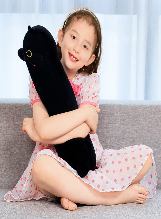 SNOWOLF Black Cat Plush Toy Soft Long Cat Pillow Plushies Doll Stuffed Animal Plush Body Pillow Black Sesame Meowchi Sofa Throw Pillow Decoration Gift for Kids Girl, 50cm/19.7inch - Image 4