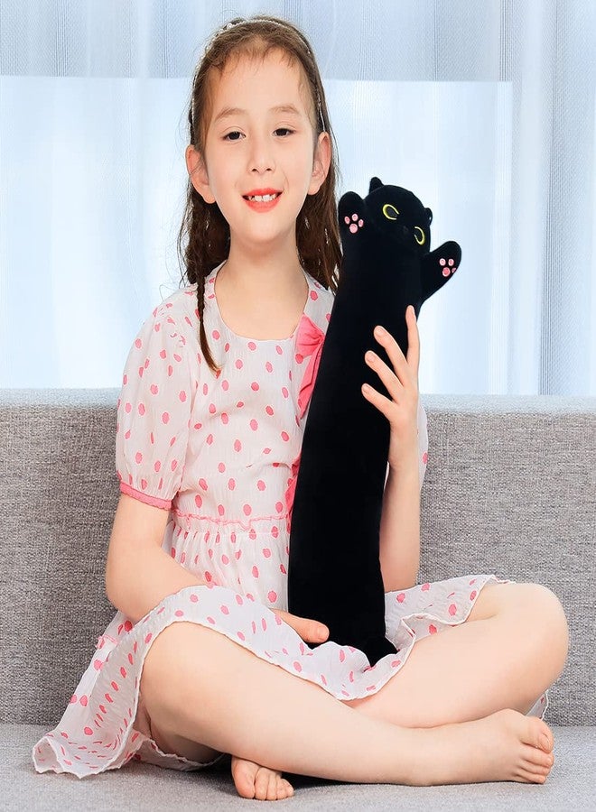SNOWOLF Black Cat Plush Toy Soft Long Cat Pillow Plushies Doll Stuffed Animal Plush Body Pillow Black Sesame Meowchi Sofa Throw Pillow Decoration Gift for Kids Girl, 50cm/19.7inch - Image 3