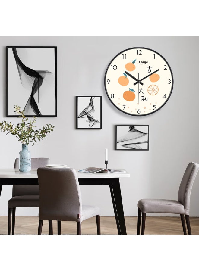 Peng Chuang Pengchuang Jiuxiang Fresh Living Room Round Wall Clock, Modern Auspicious Design, Nordic Style Creative Bedroom Clock, Wall-mounted - Image 2