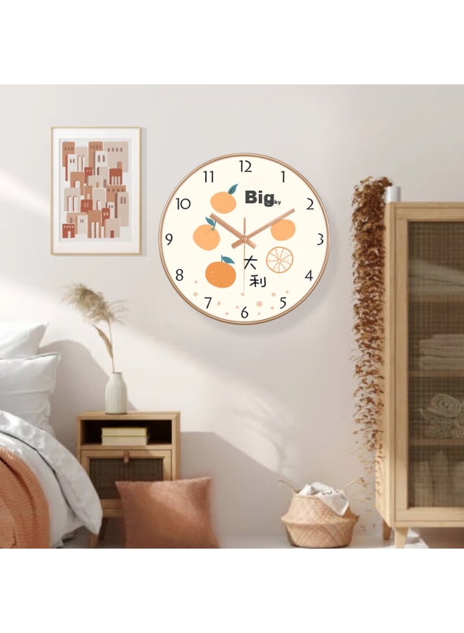 Peng Chuang Pengchuang Jiuxiang Fresh Living Room Round Wall Clock, Modern Auspicious Design, Nordic Style Creative Bedroom Clock, Wall-mounted - Image 3